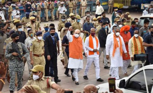 A jubilant BJP celebrates impressive performance in Hyderabad polls