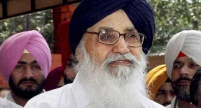 Parkash Singh Badal returns Padma Vibhushan to protest ‘betrayal of farmers’